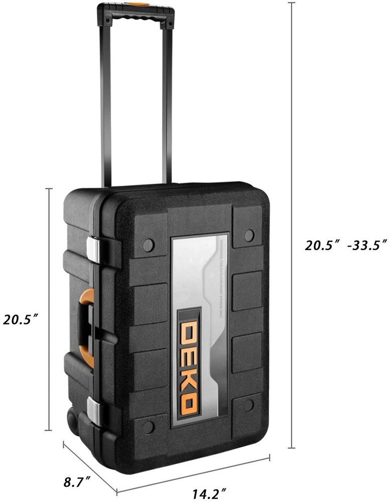 258 Piece Tool Kit with Rolling Tool Box Socket Wrench Hand Tool Set