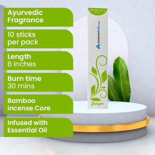 Juniper Incense 8" 10 Sticks Pack: 1 Pack