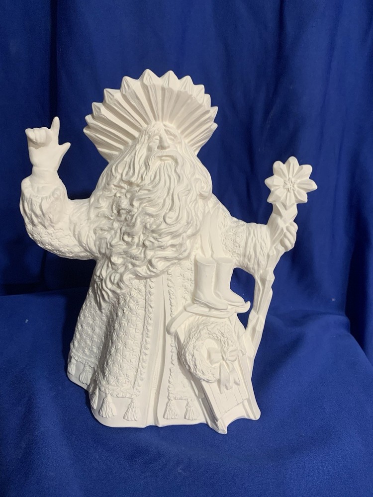 10" Crystal Santa Ceramic Bisque To Paint