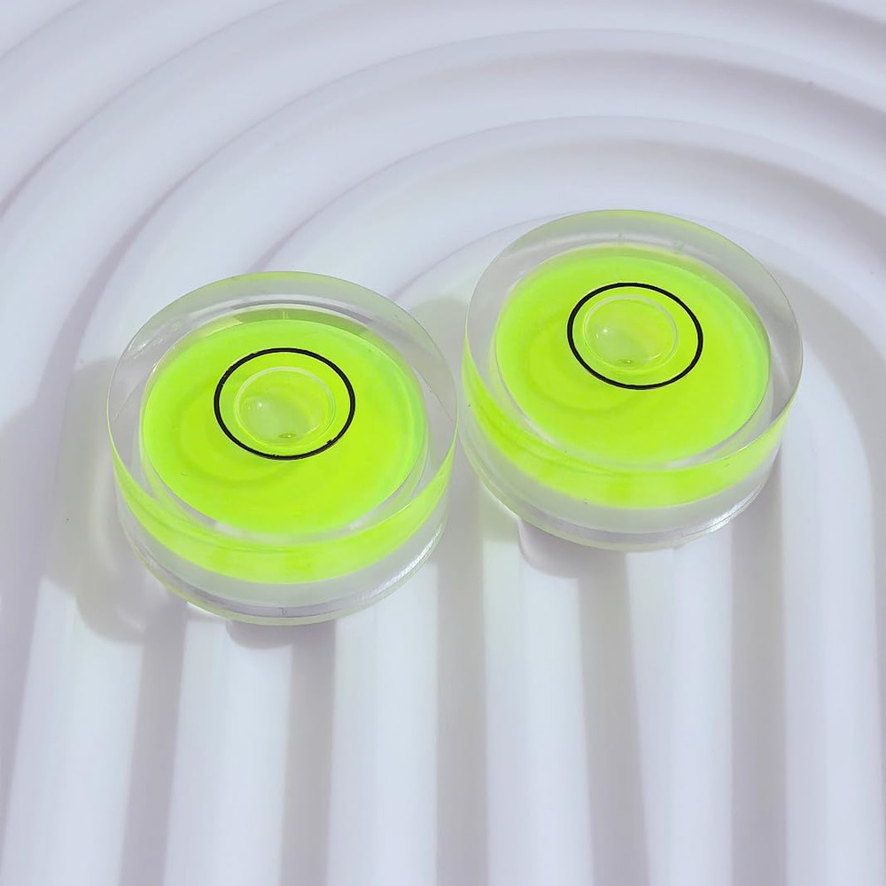 4Pcs Small Circular Bubble Levels with Double Sided Adhesive Bottom Mini Little