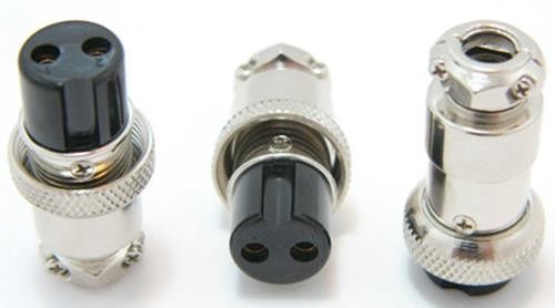 2-Pin Female Microphone Plug Cable End/Cable Mount, One Connector