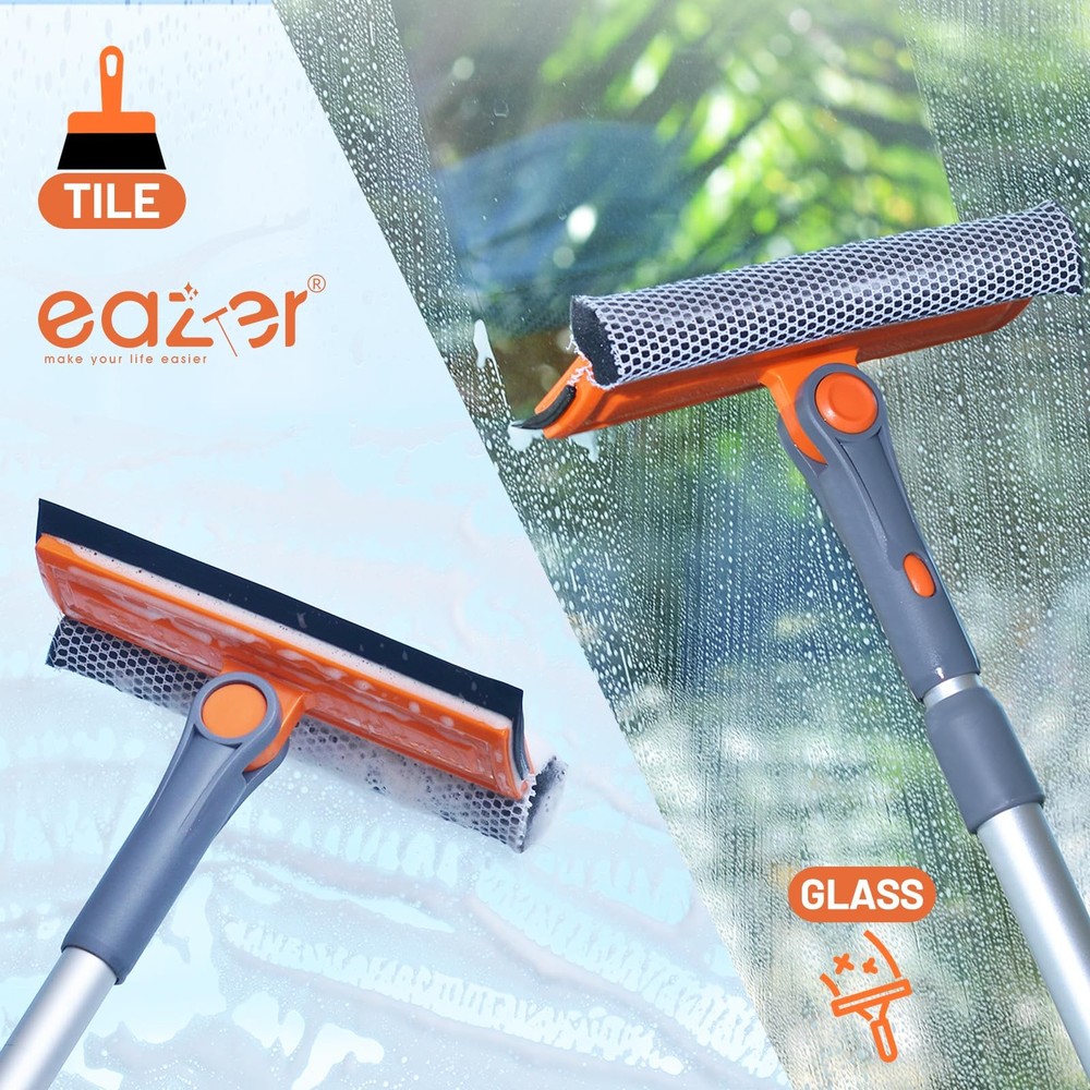 eazer Professional Window Squeegee, 2-in-1 Rotatable EA1616-PS2, Orange