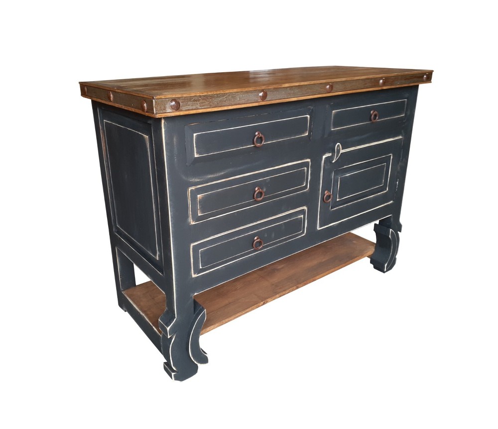 Delano Rustic Black Washed Bathroom Vanity