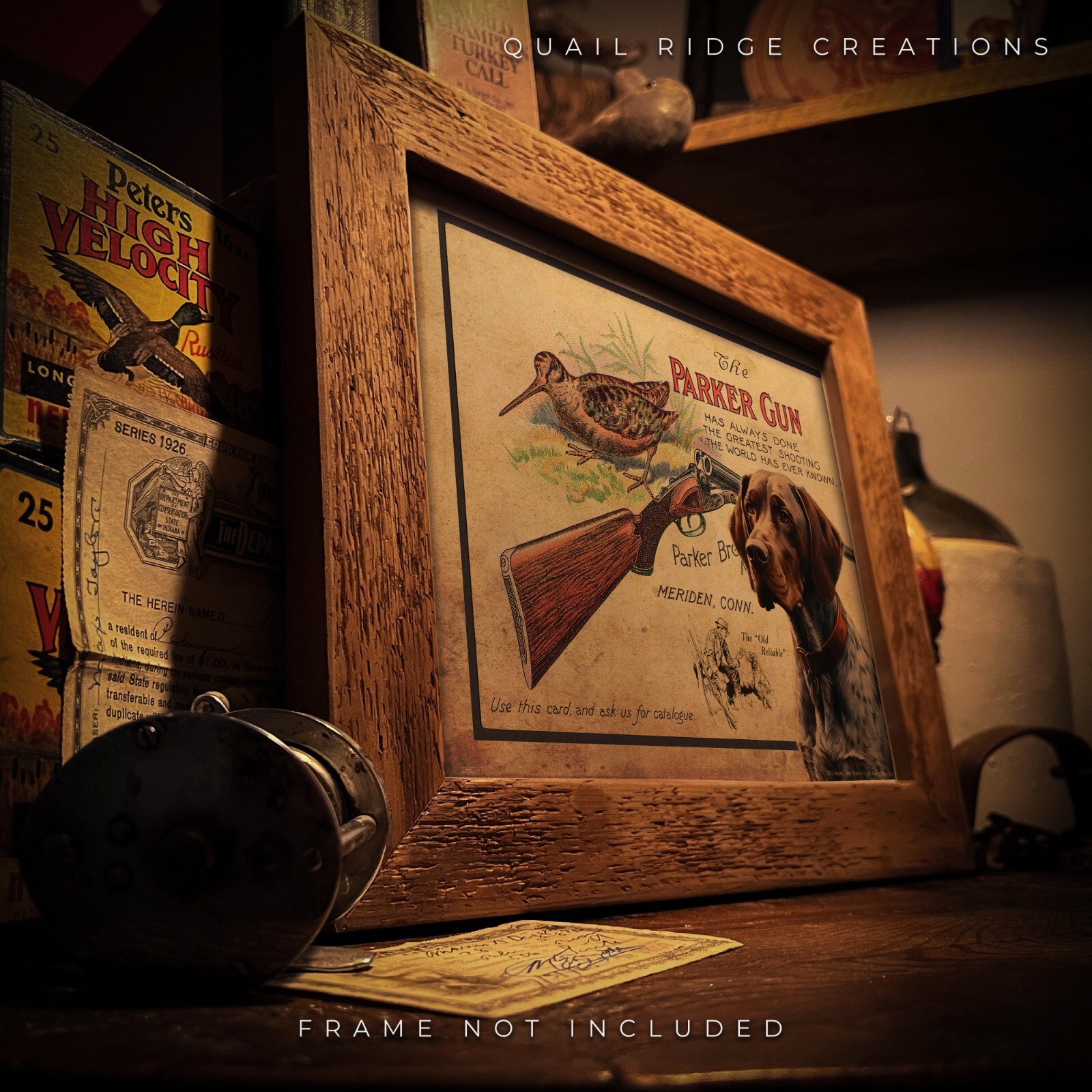 Parker Gun Advertising Art Print German Shorthair Hunting Dog Wall Decor Gift