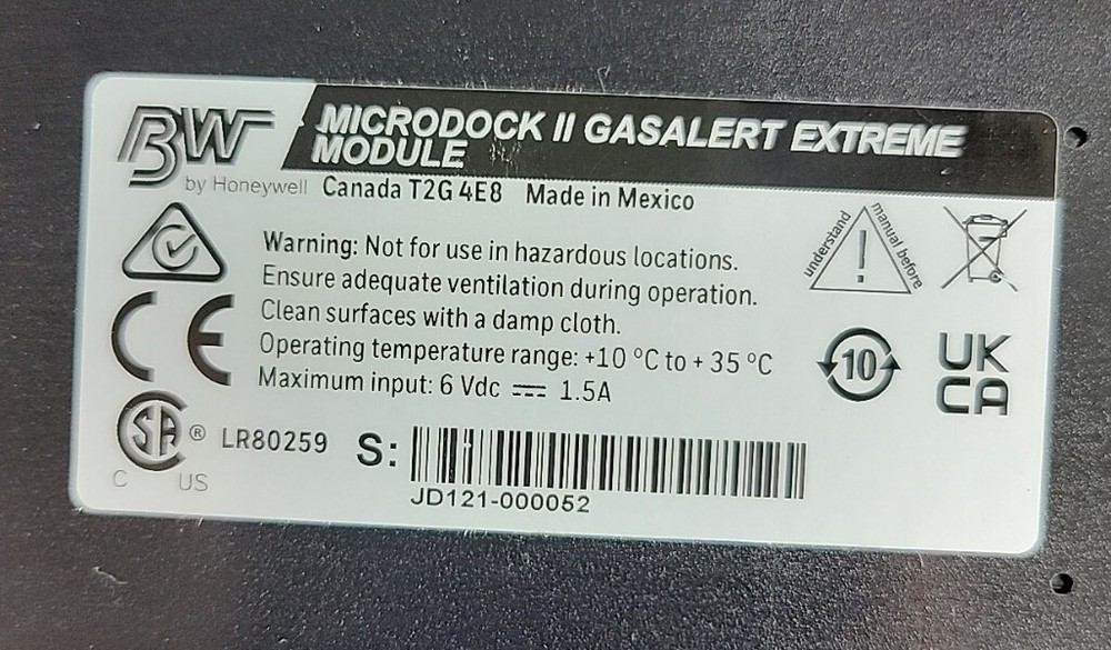 BW Dockmodule II GasAlert Extreme Docking Module for MicroDock II Automatic