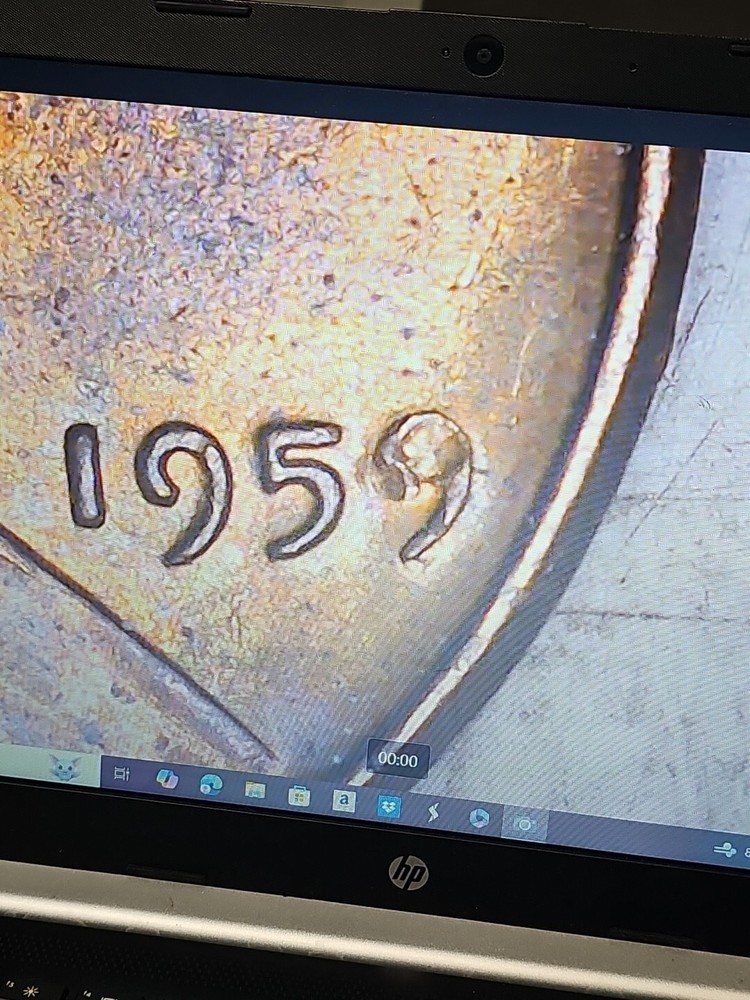 1959 p lincoln penny With Date Error