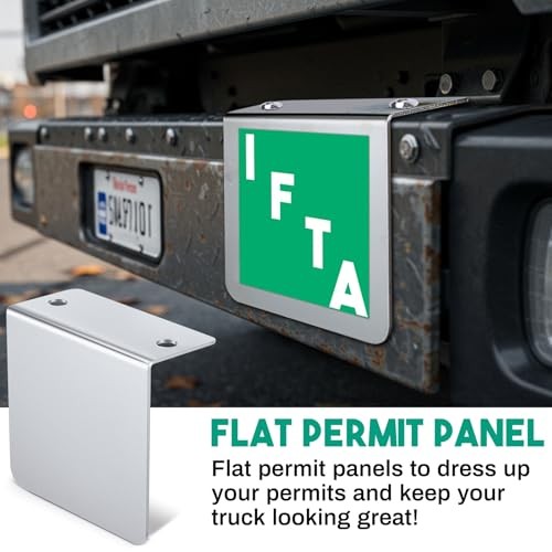 Pack Chrome l Bracket Universal" x" Flat Permit Panel Permit Sticker 4 L Shaped