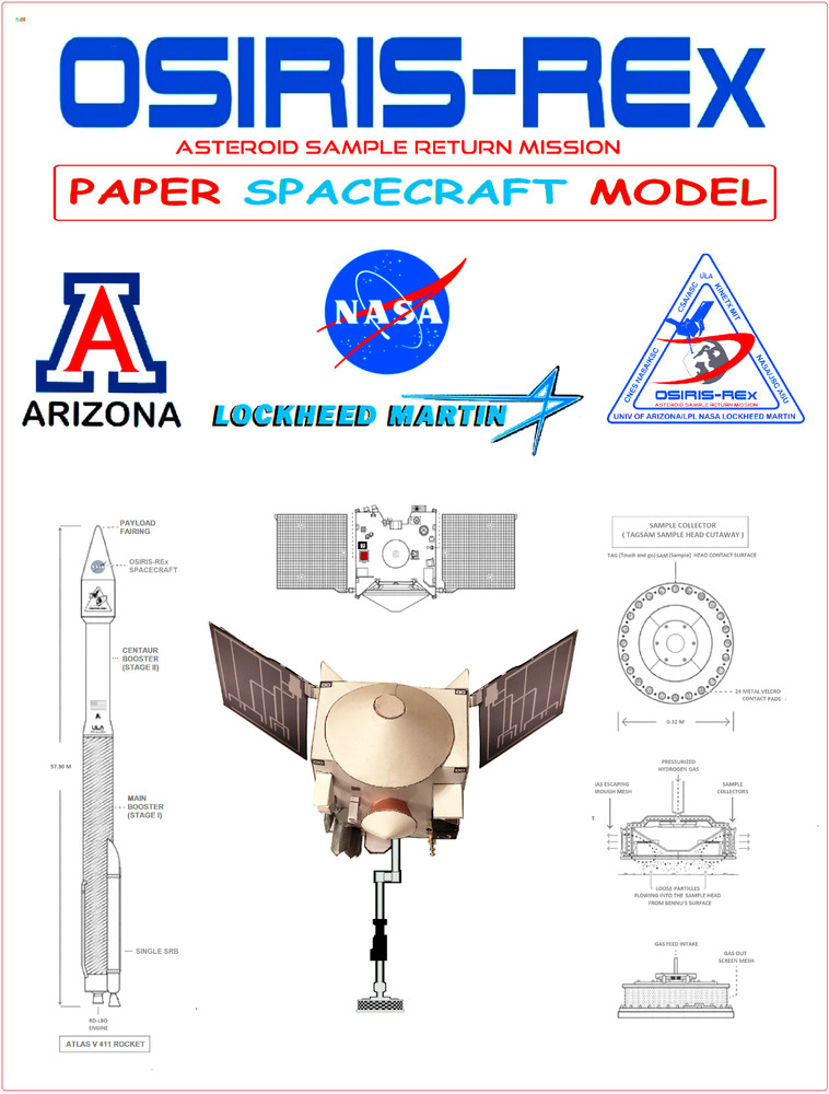 OSIRIS-REx Spacecraft Space Probe Paper Model Kit