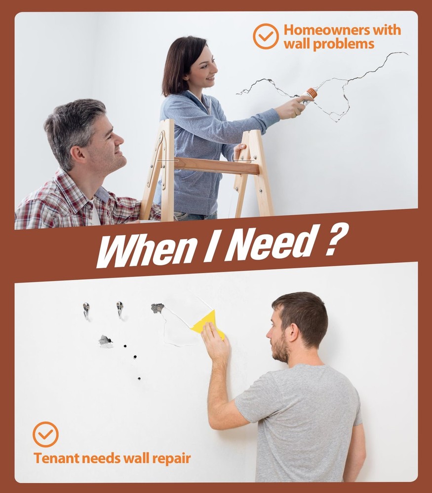 Drywall Repair Kit,Wall Patch Repair Kit,2 Pack Wall Patching Agent,Simple Fi...