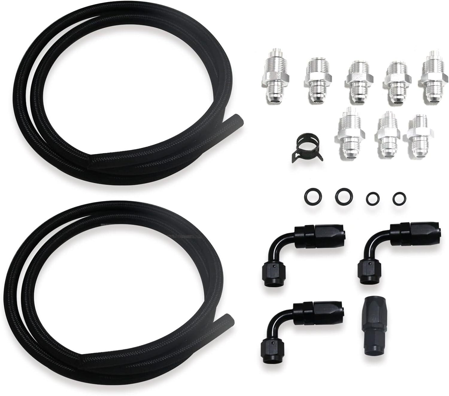 Universal Power Steering Pump Hose Kit Replace for GM LS Swap Pressure Return