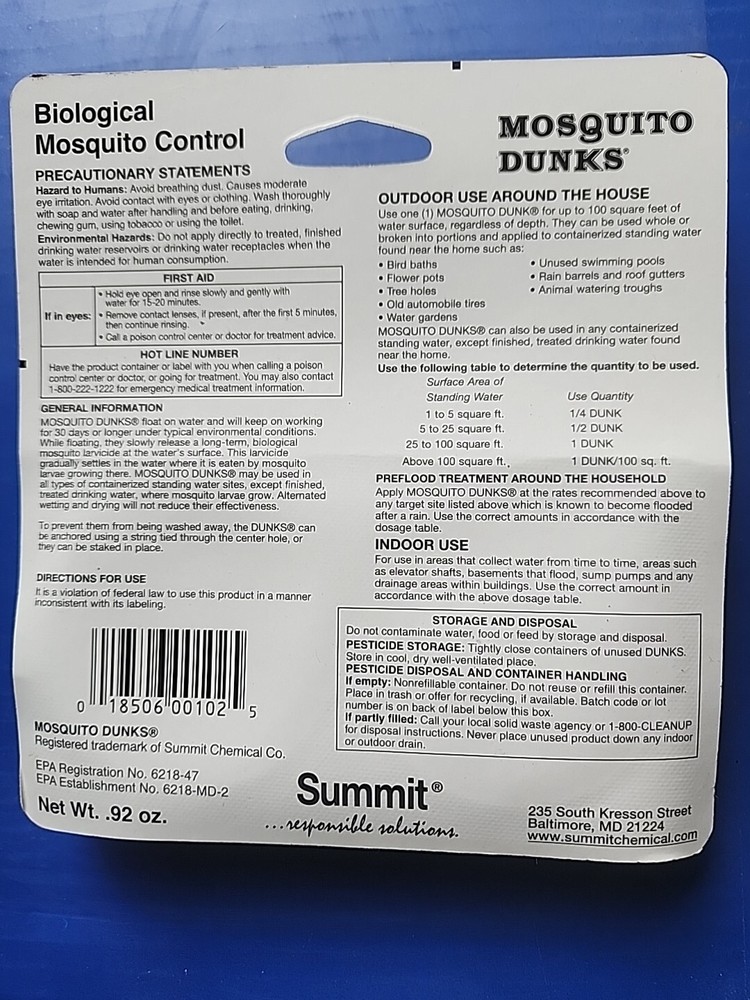 Summit Mosquito Dunks ***2 Pack *** 102-12