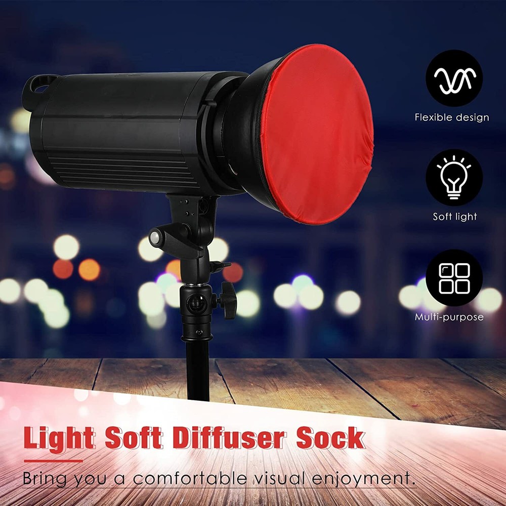 4Pc Diffuser Lamp Sock Soft Cloth Lamp Cover 7" / 18cm for Flash Light Speedlite