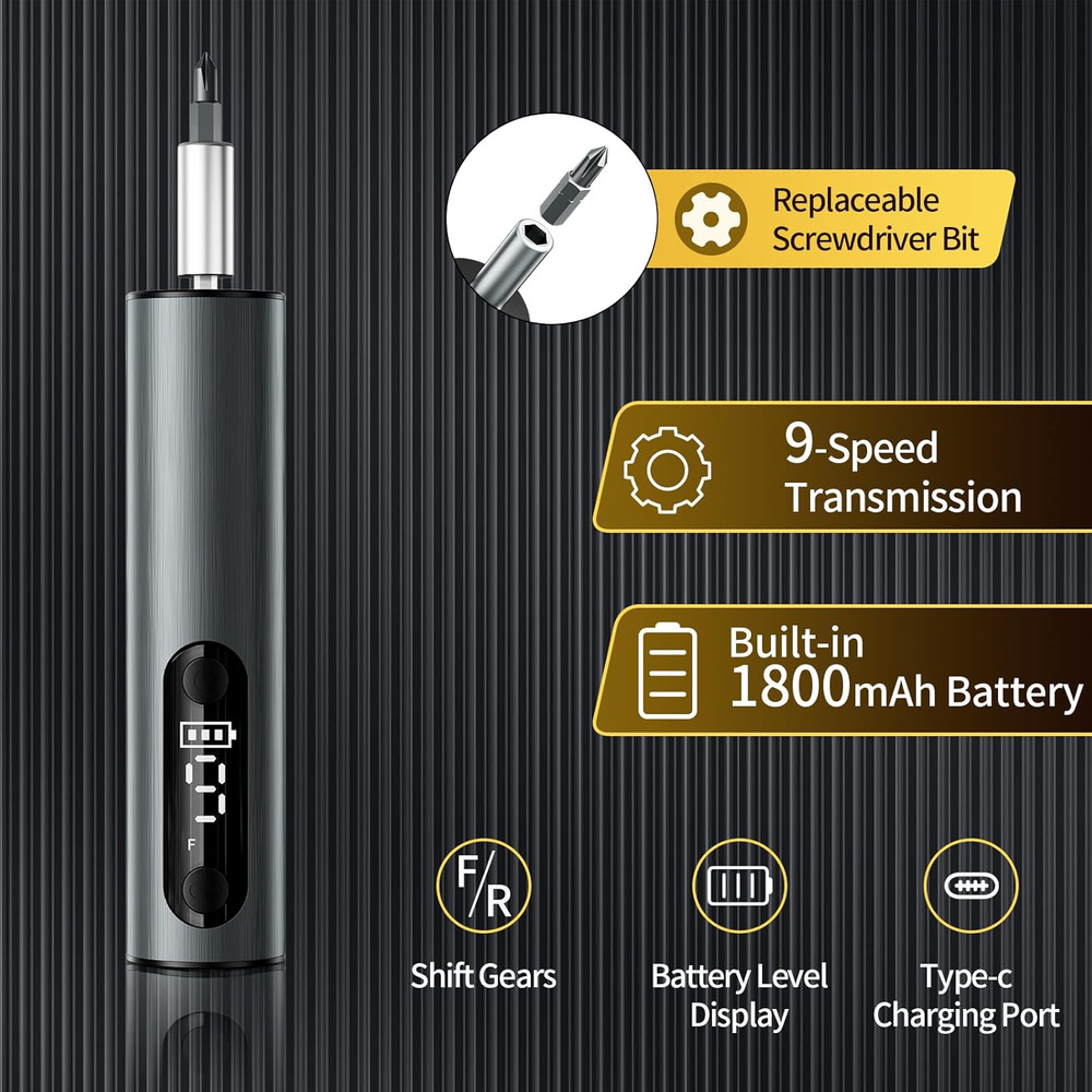 Multi-Functional Electric Screwdriver Set - Cordless Stick Drill w/Wireless C...