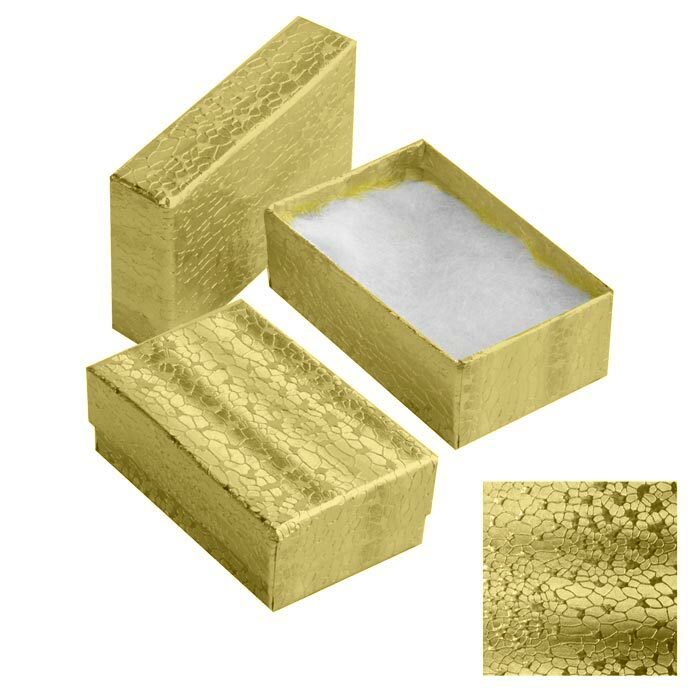 Gold Cotton Filled Gift Box Jewelry Craft Collectibles Packaging Boxes Wholesale