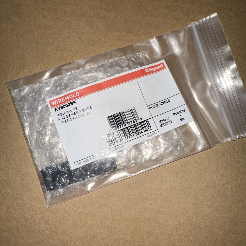 ⚡️Wiremold Keystone Interface Jack Plate - AV9003BK 2.2X0.7⚡️