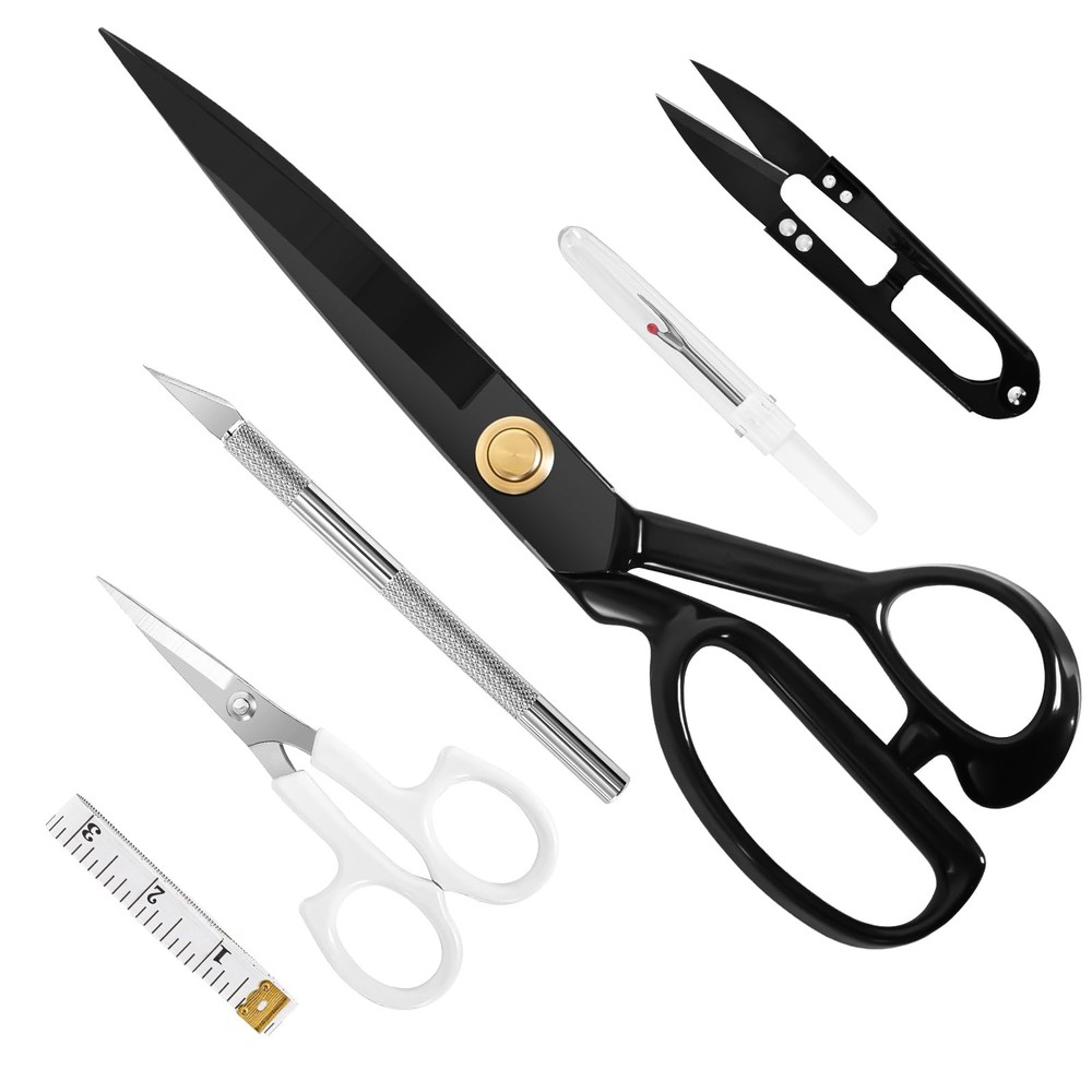 9" Professional Tailor Scissors â€“ Heavy Duty Sewing Shears for Fabric & Lea...