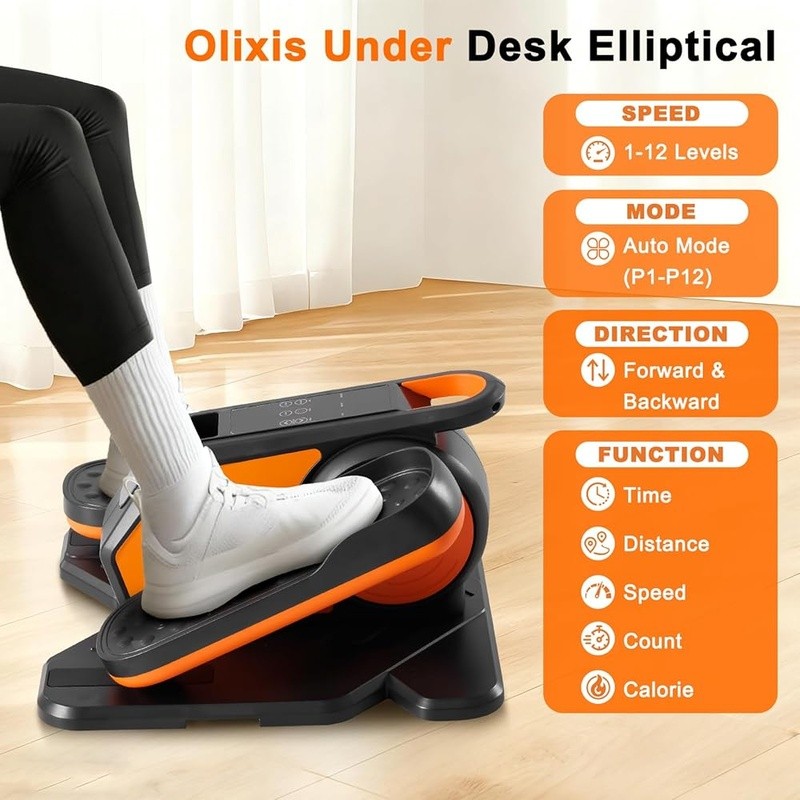 Compact Mini Elliptical Machine 12 Speed Remote Control Low Noise Workout New