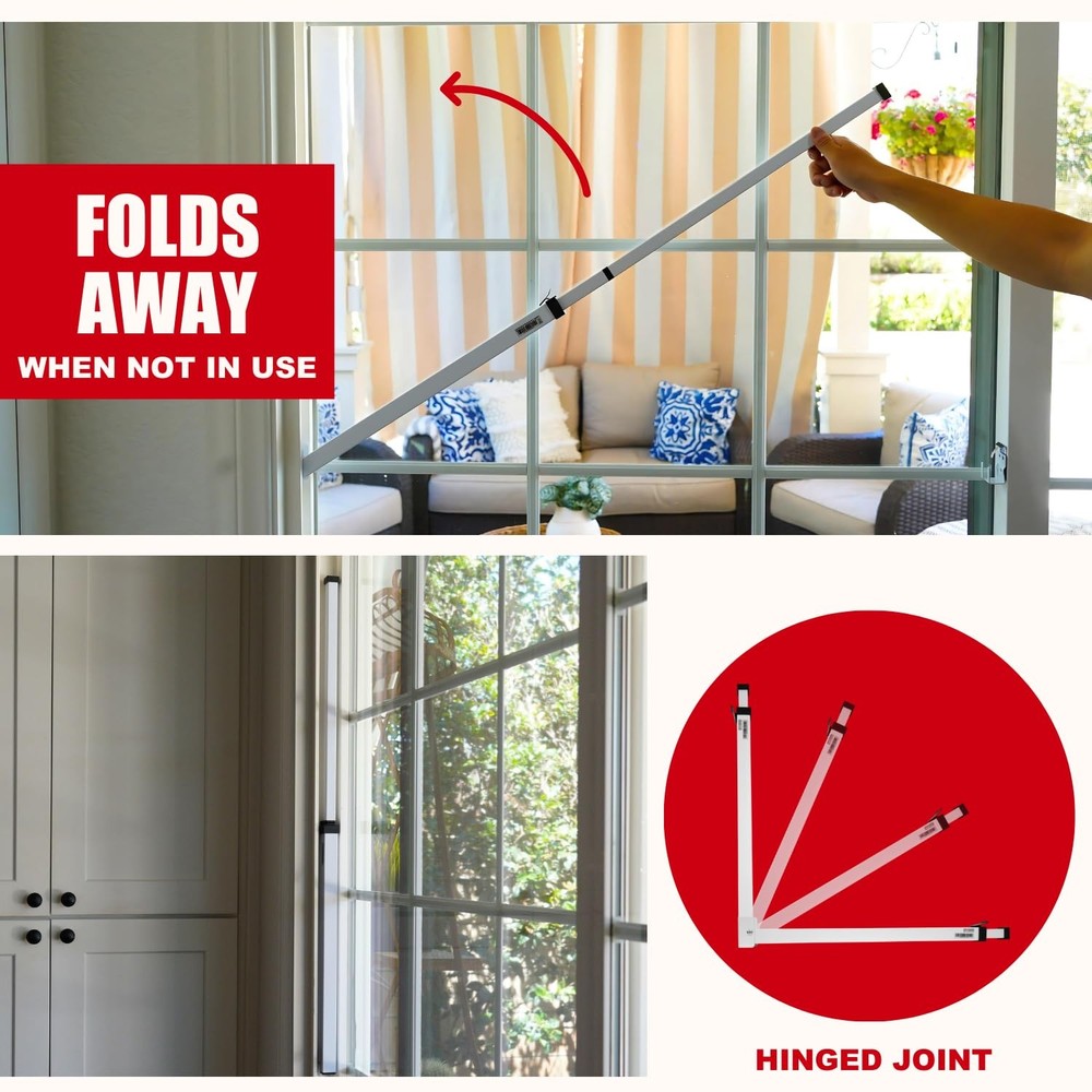 SECURITYMAN Sliding Door Security Bar-Child Proof One Size", White