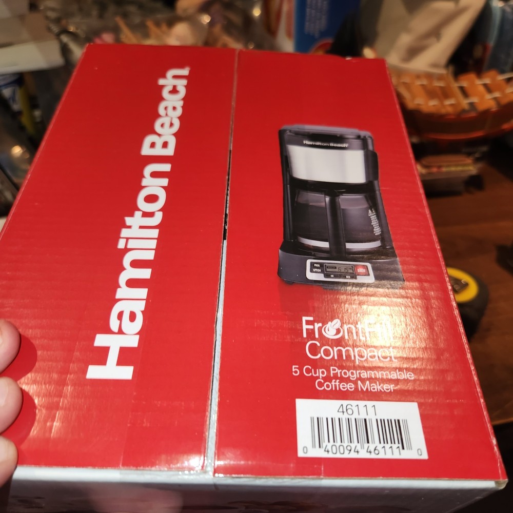 Hamilton Beach 5 Cup Drip Coffee Maker with Easy FrontFill Basket, Compact NEW