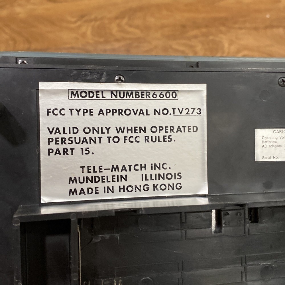 Cariole 6600 Television Computer Console Game System & Adapter Vintage Untested