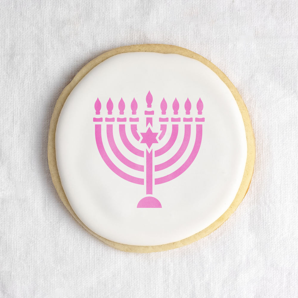 Hanukkah Candles Cookie Stencil - Durable & Reusable Mylar Stencils
