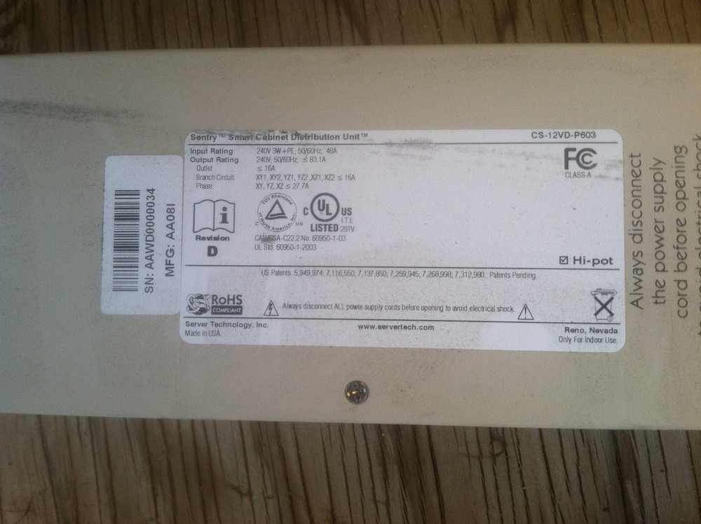 Server Technology Smart CDU / PDU High Current 12 c-19 Recepticles