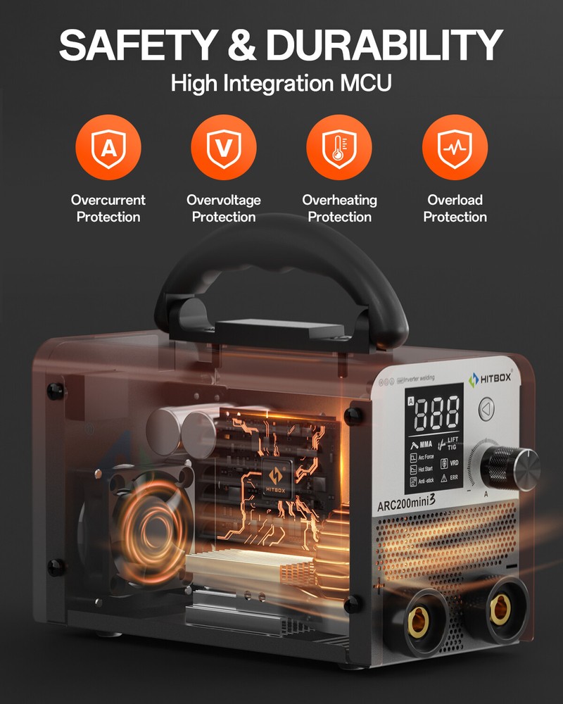 HITBOX Mini Welding Machine 110V MMA/TIG w/ VRD Function 160A Compact ARC Welder