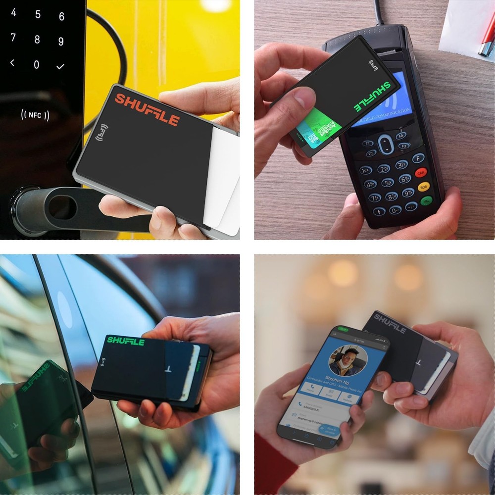 Shuffle Wallet - Silicone Pouch with NFC Function, Digital Business Card Chip...