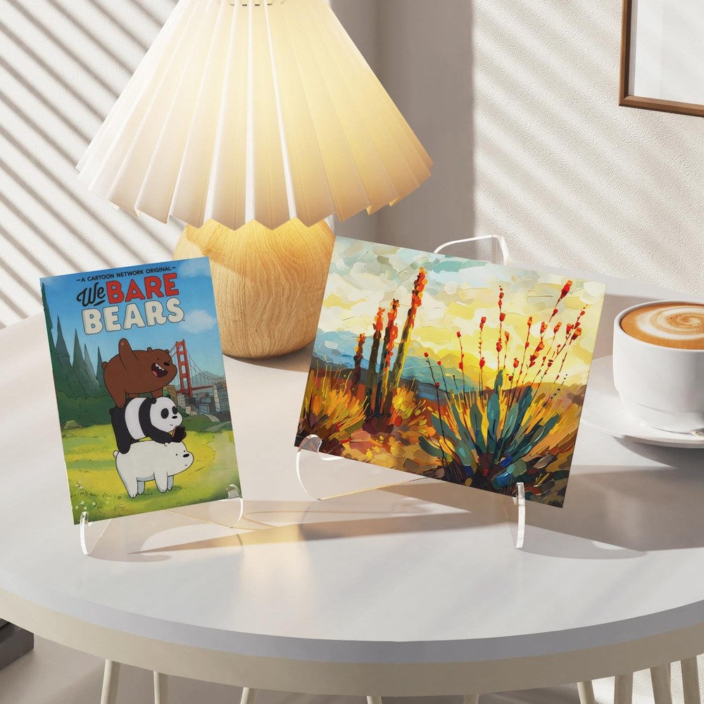 Dooiclear 5 Pack Acrylic Display Stand, Plate Stand for Display, Clear