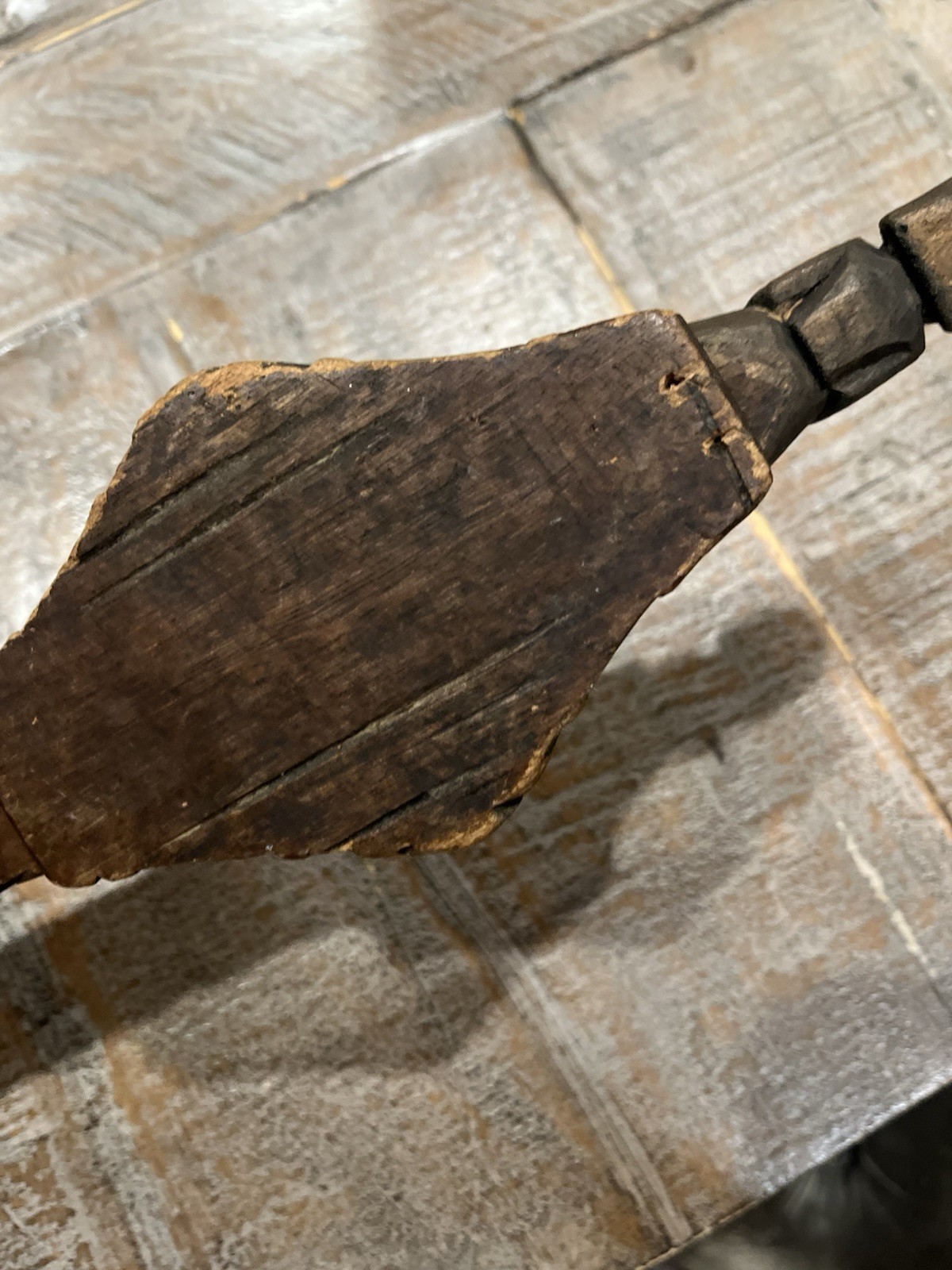 Antique Paiwan Noble Ceremonial Twin cup Linnak Hand Carve Taiwan Aboriginal 20”