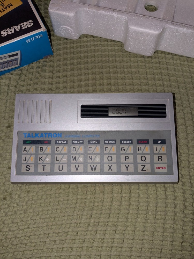 Sears Talkatron Learning Computer Talking Math Spelling Tiger 1985 W/ Expansion
