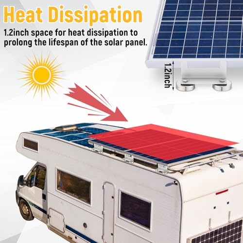 Pack 1200 Lbs No Drill Magnetic Solar Panel Mount Bracket Solar Panel 4