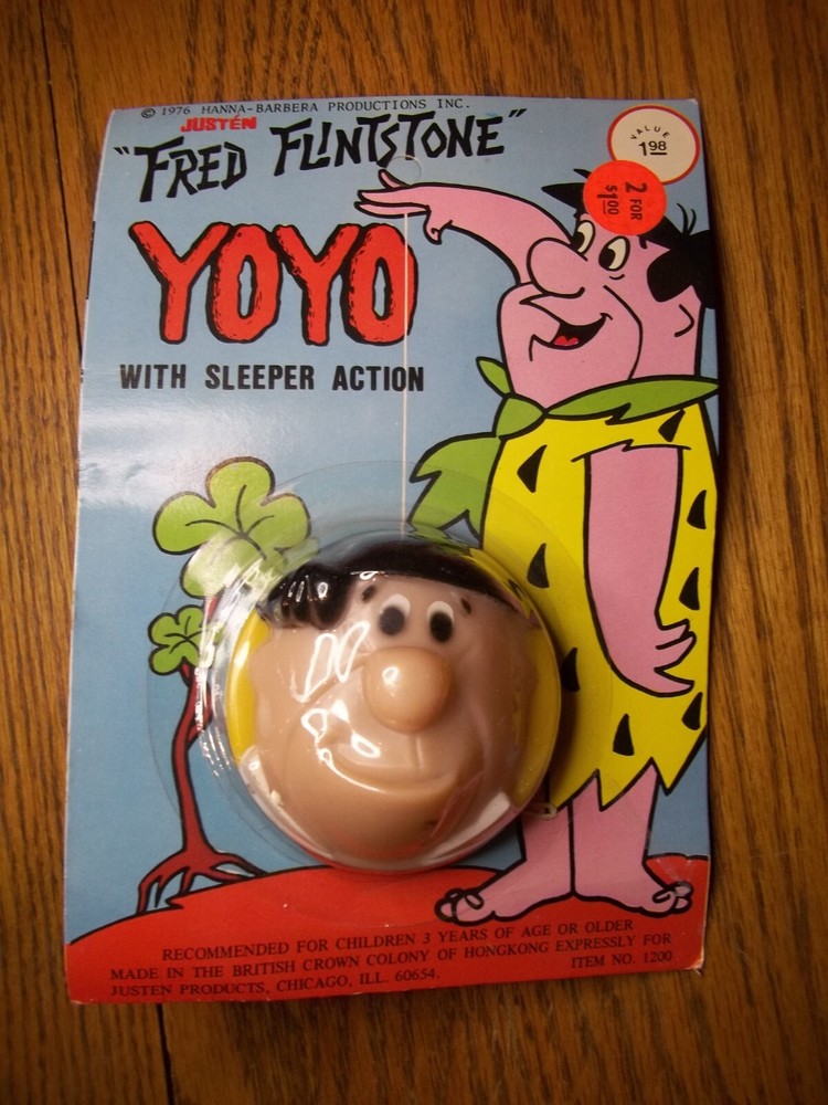 Fred Flintstone Yo-yo with sleeper action Fred's face on yoyo 1976 NOS      Z63
