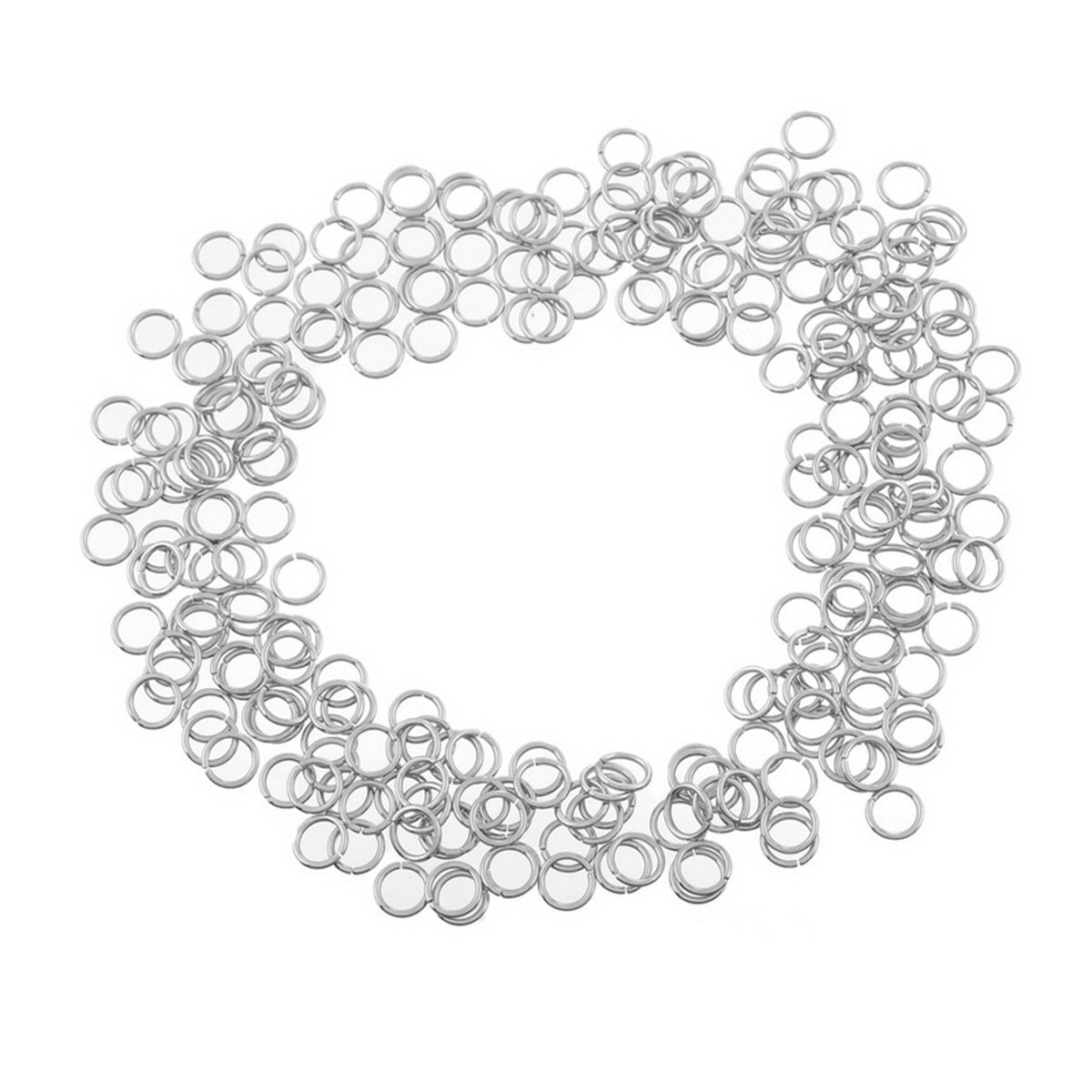 100 Pieces Stainless Steel Open Jump Ring DIY Connector Silver Plated 19-Gauge