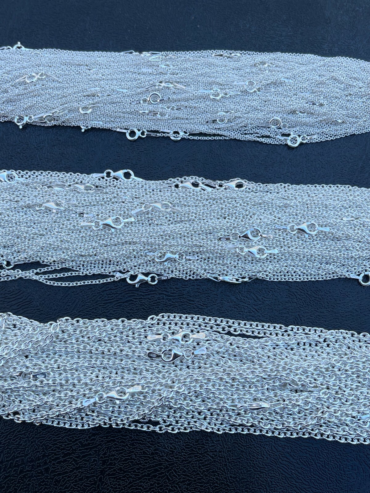 Real Solid 925 Sterling Silver Anchor Cable Chain Rolo Necklace 1mm - 3mm ITALY