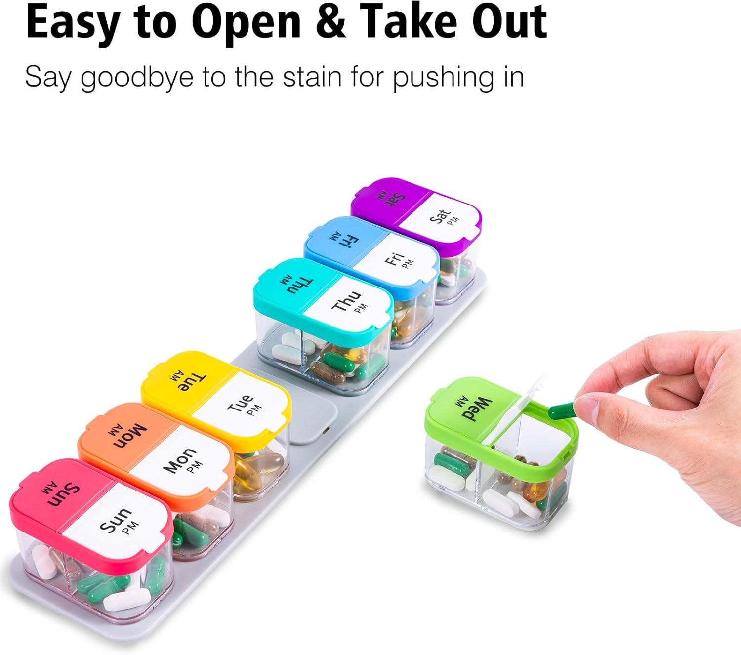 Daviky Extra Large Pill Box Organizer 7 Day, Weekly Pill Box 2 Times a Day,AM PM