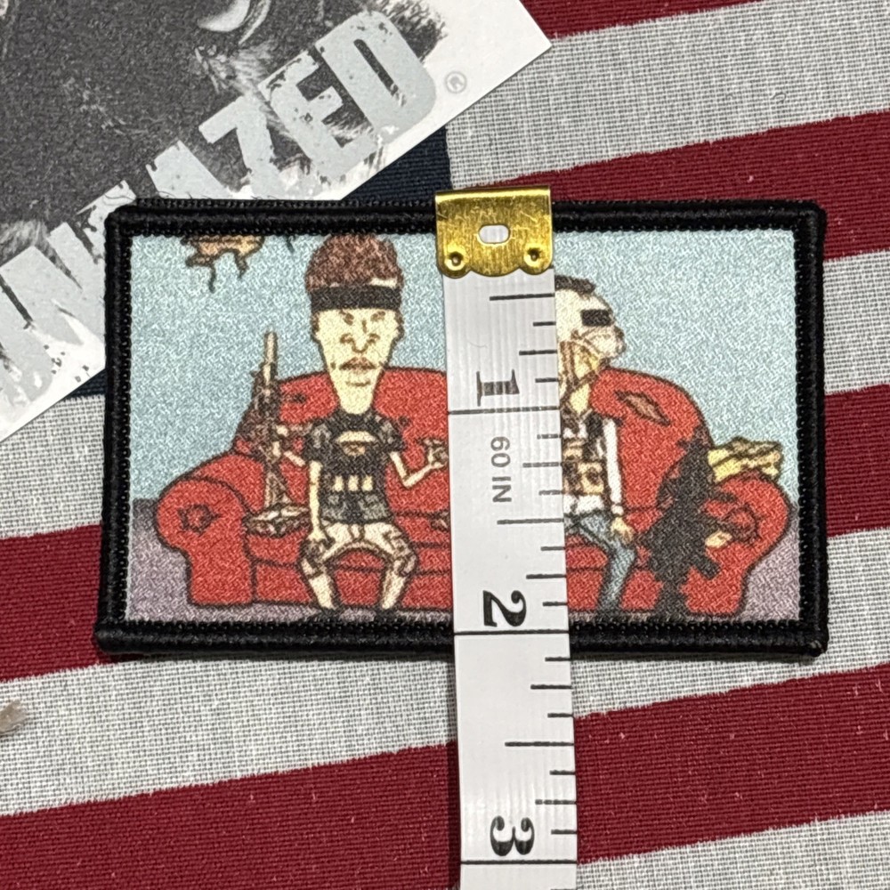 Tactical Beavis & Butthead Patch 3x2.5” Hook & loop High Quality Embroidery