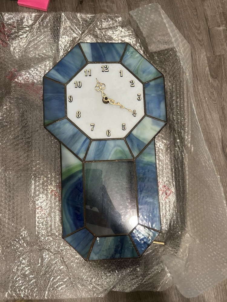 Vintage stained glass clock