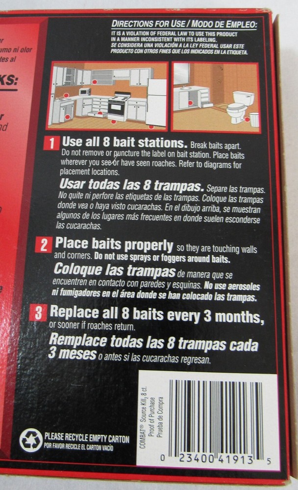 Combat Roach Source Kill Bait Station, 8 Count