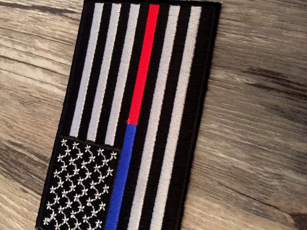 Thin Blue Line Thin Red Line Combo American Flag Patch