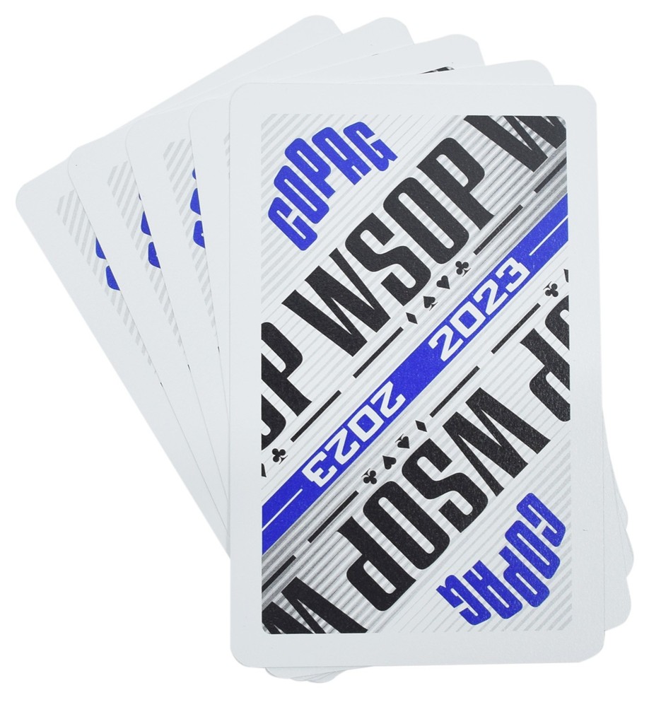 Copag WSOP 2023 Used Modern Design 100% Plastic Cards - Bridge Regular Blue Deck