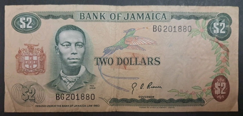 (1970) Jamaica 2 Dollars P55a BG201880.