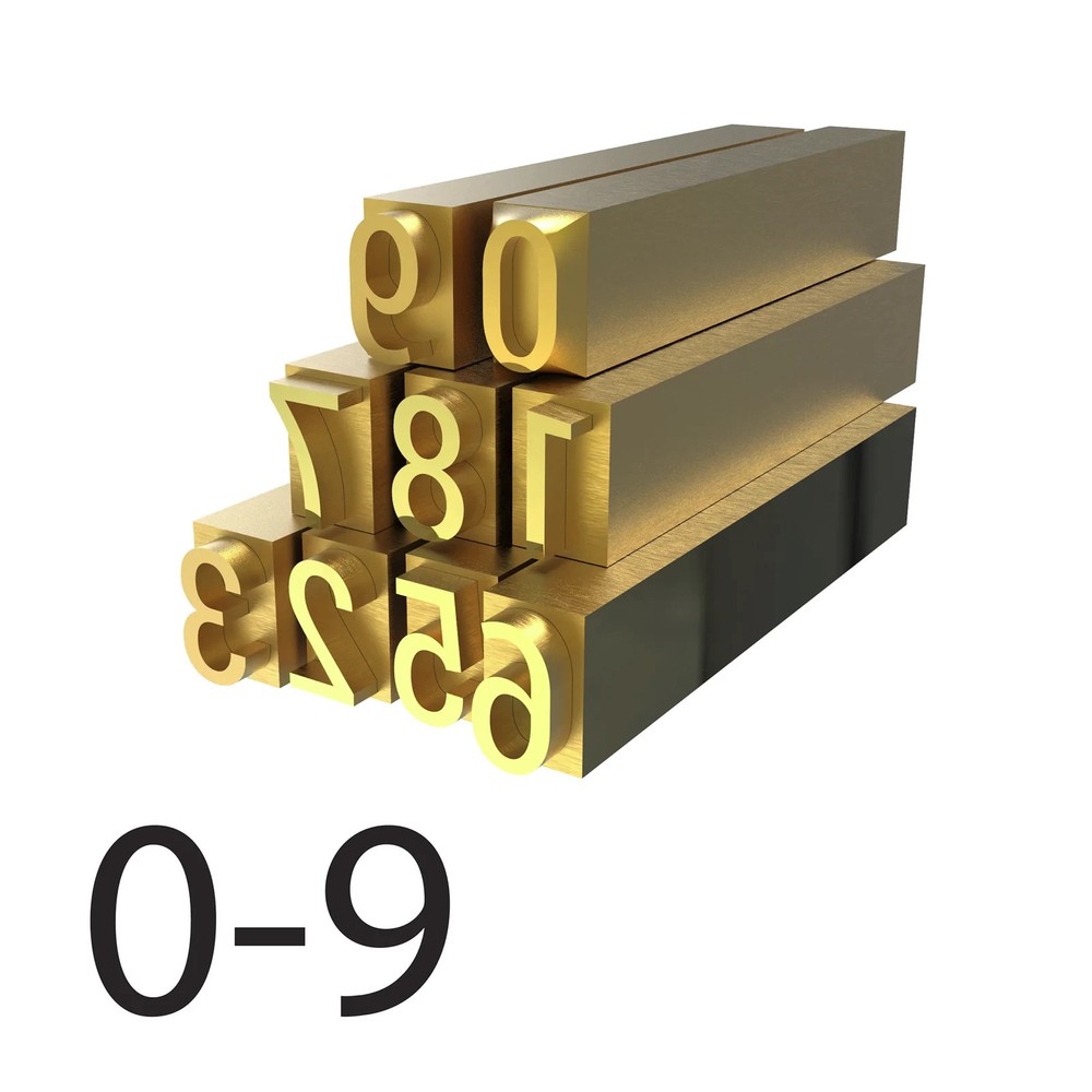 3mm Hot Stamp Type – Set of 0-9  Hot Foil Stamping Coder Printer