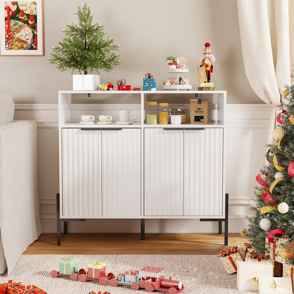 Sideboard Buffet Cabinet with Storage Drawers Adjustable Shelves for Entryway