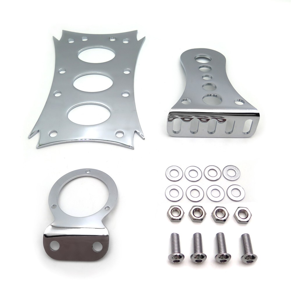 Chromed Horizontal Side Mount License Bracket For Harley Bobber Chopper Custom