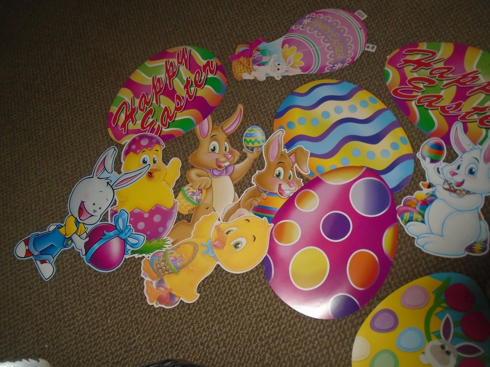 19 Vintage (mostly Beistle) Easter Die Cuts-eggs, rabbits