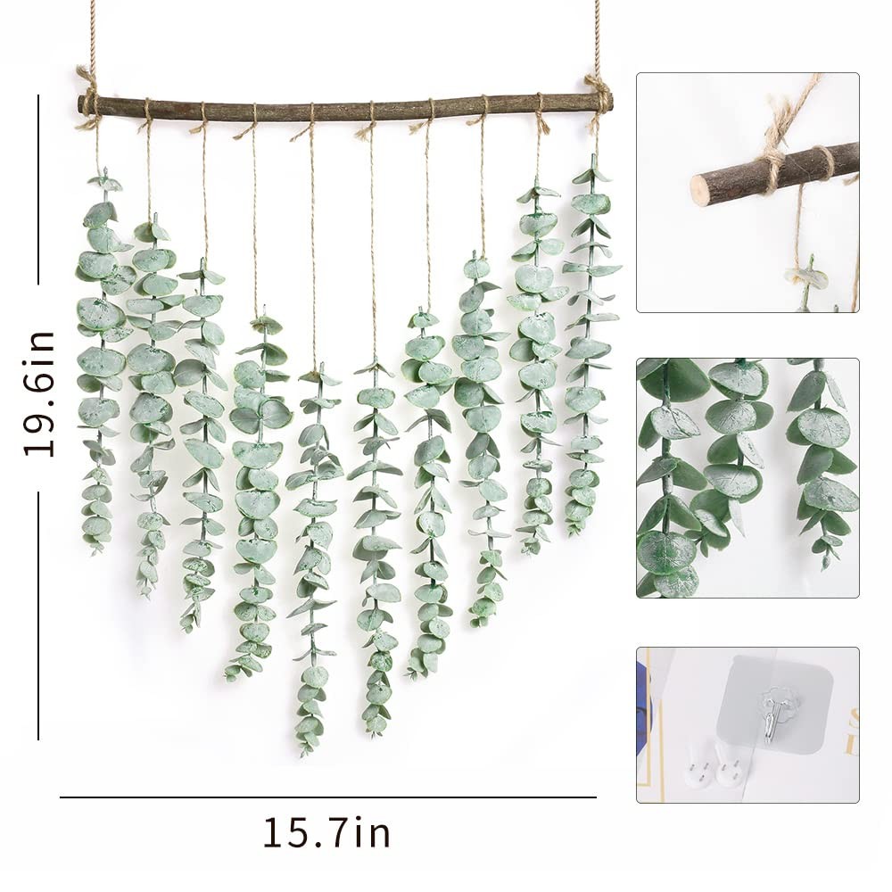 Bestjing Artificial Eucalyptus Wall Hanging Decor -