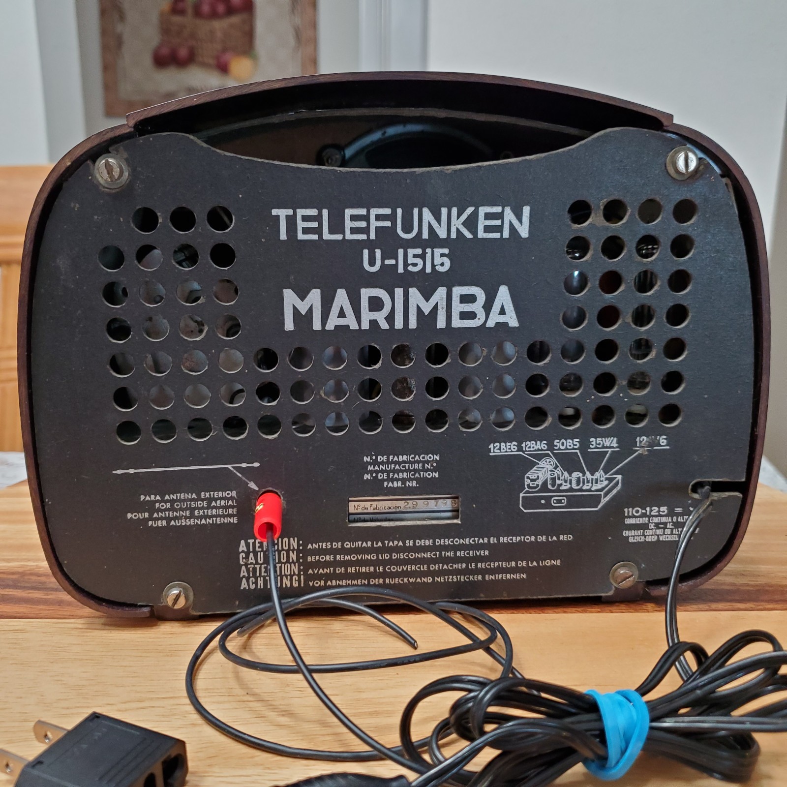 Ultra Rare Vintage 1954 Telefunken U-1515 Marimba Radio - Very Nice Works