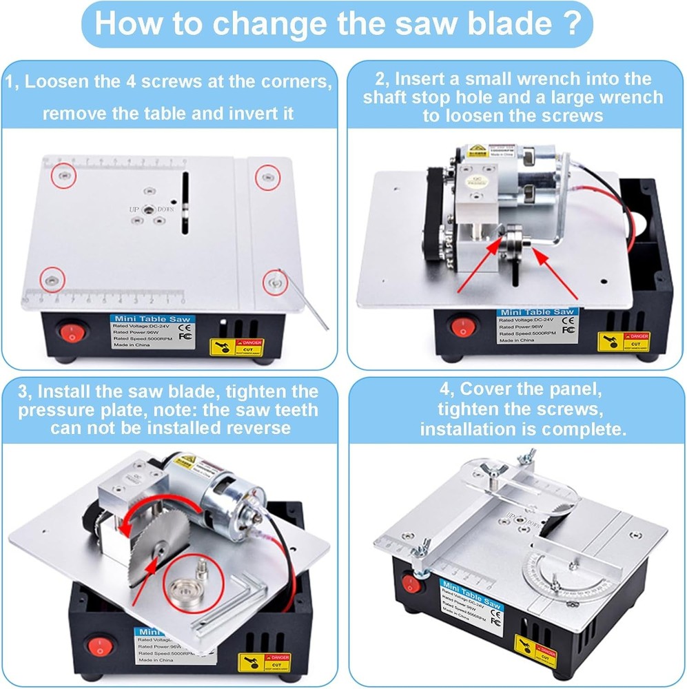 [TIMILAND] Mini Multi-Functional Table Saw S6 Cutter Speed、Angle、0-1/2inch hight