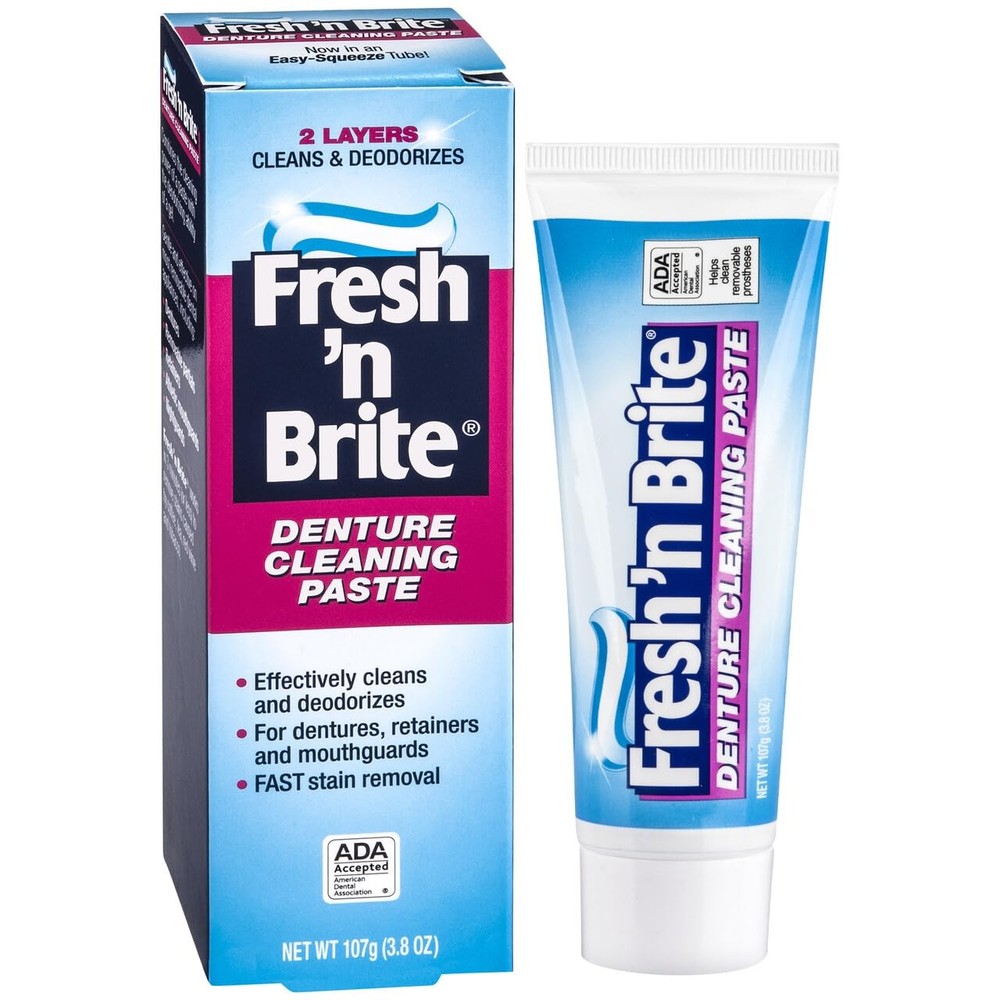 Fresh 'n Brite Denture Cleaning Paste For Dentures, Removable Partial Denture...
